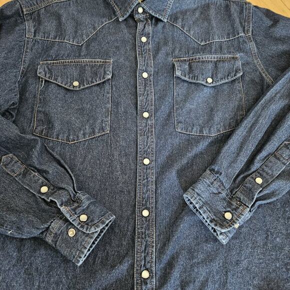 Turtle Bay Men's Pearl Snap Front Shirt Denim Western - size M - EUC - Picture 4 of 8